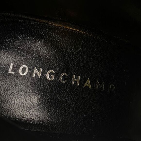 Longchamp Round Toe Square Block Heel Black Suede Platform Ankle Boots EU 40 - Picture 12 of 13